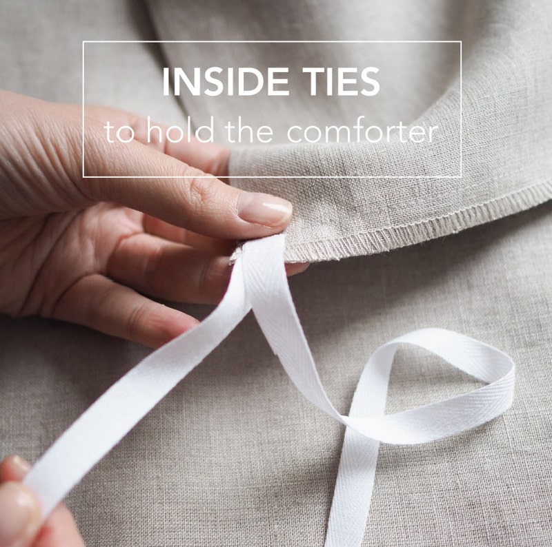 Inside ties to hold the comforter in a Duvet Cover - UALinen