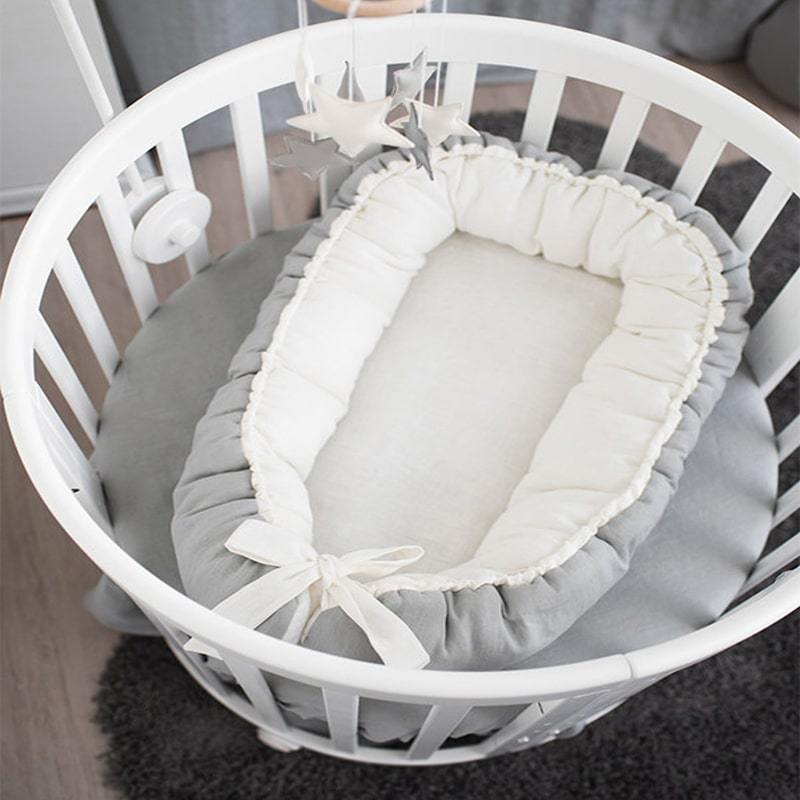 Linen Baby Nest Sleeper with Removable Foam Mattress - UALinen