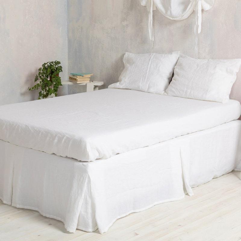 Pleated Bed Skirt | 100% Linen & Cotton Lined | FIVE Pleats - UALinen
