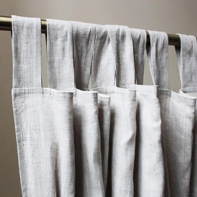 Light Grey Linen Curtain Panel