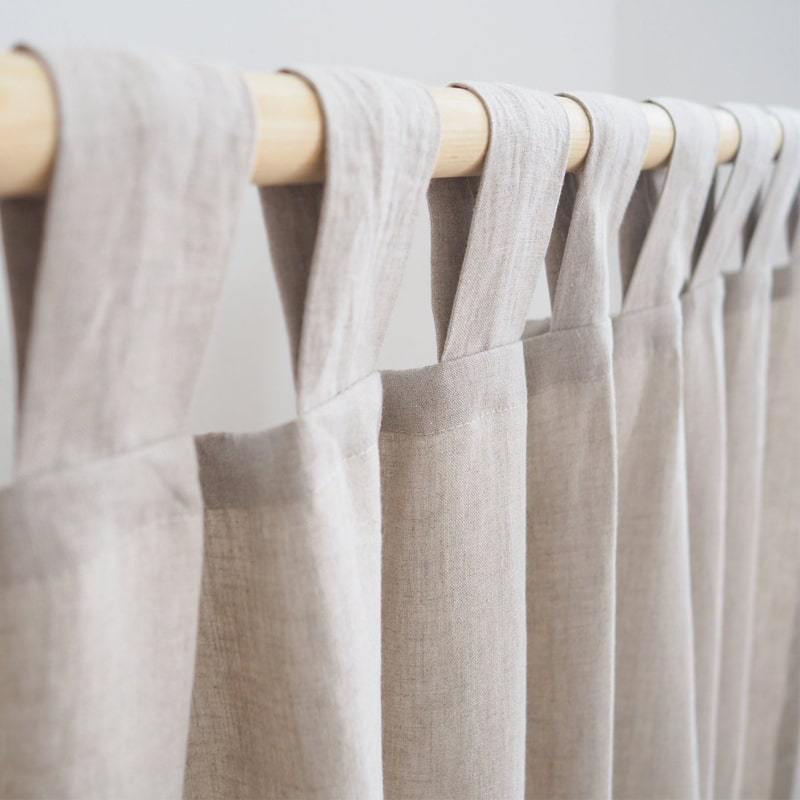 White Linen Curtain Panel - Cotton Lining - W53''/55"/57" - UALinen