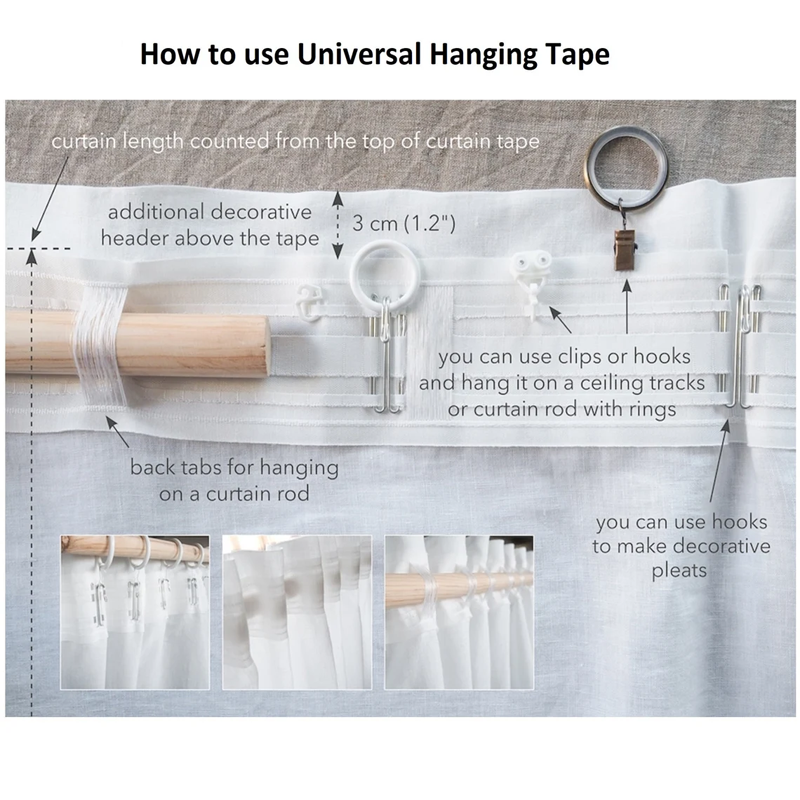 Curtains - How to use a curtain tape - UALinen