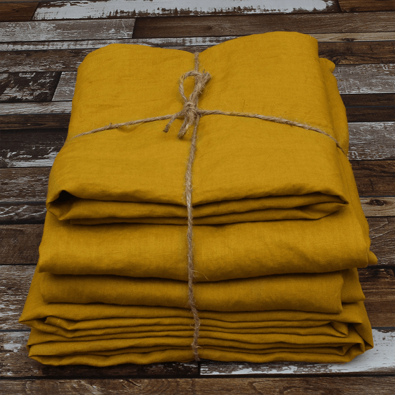 Mustard Linen Sheets Set - UALinen