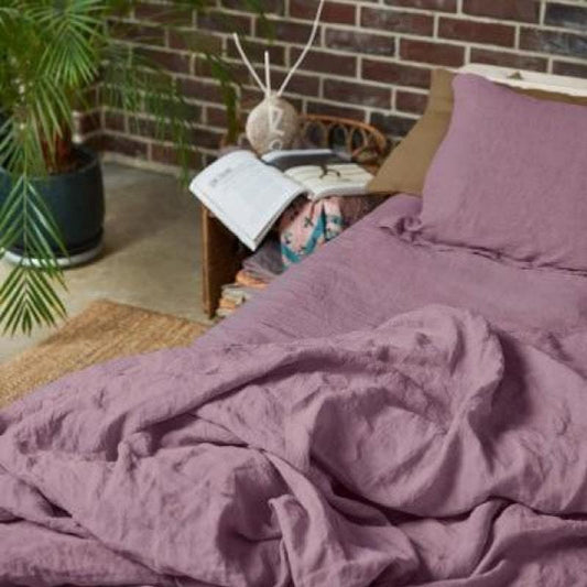 Pinky Violet Linen Bedding Set - Bed Linen - 3pcs and 4pcs - UALinen