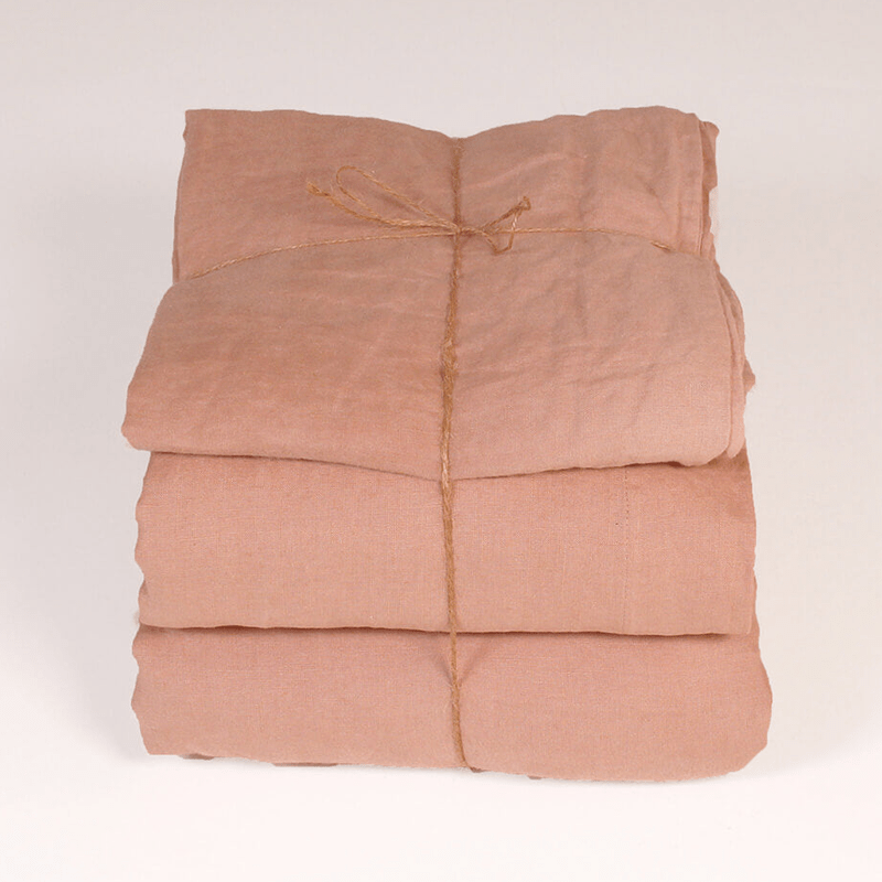 Powder Pink Linen Sheet Set - UALinen