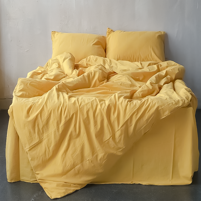 Yellow Cotton Bedding Set - UALinen