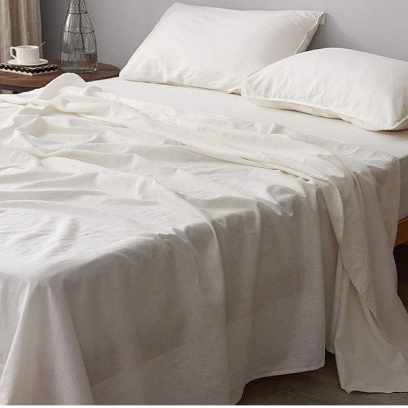 Bedding Set ~ Off-White Color ~ Bed Linen ~ 3pcs and 4pcs - UALinen